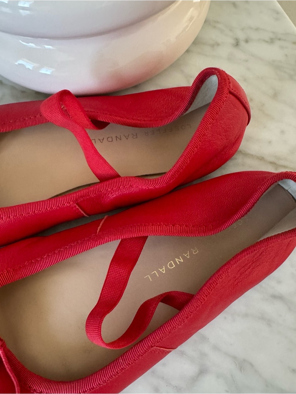Loeffler Randall Leonie Women’s Red Ballet Flats with Ankle Strap - Picture 3 of 4